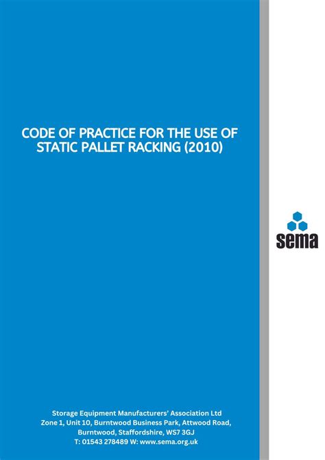 Sema Code Of Practice Static Racking Ebook Doc